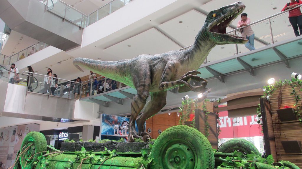 Mumbai’s Oberoi Mall unveils life size sculpture of Jurassic World’s ‘Blue’