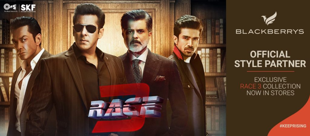 Menswear brand Blackberrys becomes official style partner of Race 3